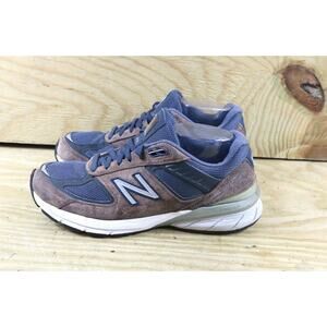 New Balance 990v5 Womens 9B Brown Suede Blue Low Top USA